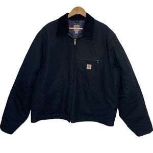 Carhartt 2XLT‎ Blanket Lined Black Detroit Jacket J001 Corduroy Collar Vintage
